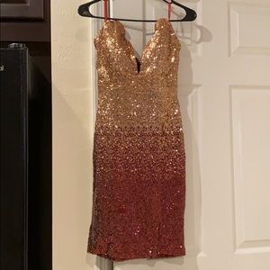 Strapless sparkle ombré dress